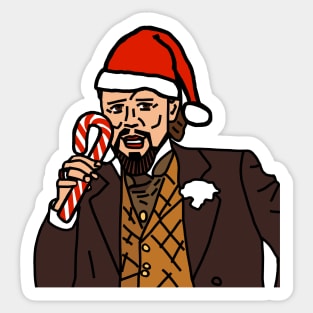 Christmas Laughing Leo Candy Cane Memes Sticker